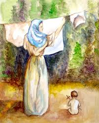 Mary And Jesus Polish Madonna Catholic Art Saint Art Prints Of Saints Watercolor Mary Hanging Laundry Catholic Print Catholic Decor Mary And Jesus Catholic Art Catholic Decor