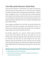 Hal penting yang perlu mendapatkan perhatian pada pembuatan balok adalah tempat peftemuan antara ujung akhir balok dengan kolom. Bagaimana Cara Print Dokumen Bolak Balik