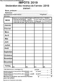 Si l'assistante maternelle utilise son véhicule pour transporter une enfant, l'employeur doit l'indemniser pour les frais supplémentaires engagés. Impots 2019 Tableau Declaration 2018 Par Enfant Pdf Fichiers Partages Acrobat Com How To Plan Nanny Declaration