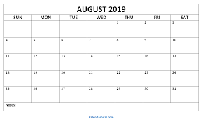 Add to favorites 5x7 calendar, blank calendar template, undated monthly calendar, printable calendar 2021, plain calendar, instant download, digital calendar. Blank August 2019 Printable Calendar Template Calendarbuzz