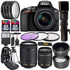April, 2021 the top nikon d3500 price in the philippines starts from ₱ 23,990.00. Buy Nikon D3500 Dslr Camera W Af P Dx Nikkor 70 300mm F 4 5 6 3g Ed Lens Af P Dx Nikkor 18 55mm F 3 5 5 6g Vr Lens 500mm F 8 Telephoto Lens 23 Piece Nikon D3500 Package Features Price Reviews