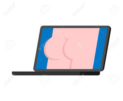 Porn Video On Pc. XXX Content For Adults. Ass Erotica On Laptop Screen.  Royalty Free SVG, Cliparts, Vectors, and Stock Illustration. Image  135766375.
