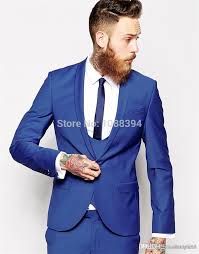 L'association robe t�moin ou maman de la mari�e pronovias planche d'inspiration mariage bleu roi : Costumes Bleu Royal Faits Sur Commande D Hommes De Smoking De Mariage Costume Classique De Meilleur Homme De Marie De Tuxedos De Bal Veste Pantalon Gilet Cravate Aliexpress