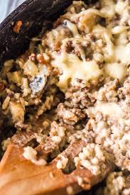 Bacon Mushroom Swiss Ground Beef And Rice This Is Not Diet Food In 2020 Beef Recipes For Dinner Bacon Stuffed Mushrooms Geound Beef Recipes