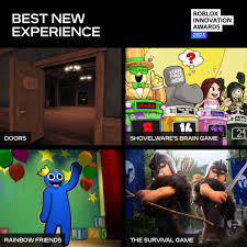 Roblox on X: More than ever, 2023 was a year of boundary-pushing  experiences. Place your vote for Best New Experience by visiting the Roblox  Innovation Awards hub linked below. @DoorsRoblox @ShovelwareDev  @royandcharcle @