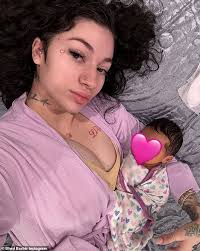 Bhad Bhabie, 20, shares FIRST photo of baby girl Kali Love as she sweetly  cradles the newborn... one week after giving birth