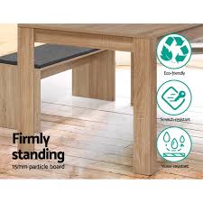 We've used bent plywood for a seamless finish, darkened with a rich walnut veneer. Artiss Natu 4 Seater 120cm Oak Dining Table Bunnings Australia