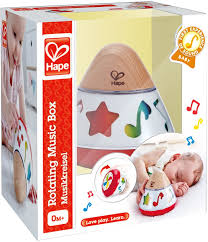 Choose from 24 new born / baby music boxes and thousands of other great music boxes and musical gifts at musicboxattic.com. Amazon Com Hape E0332 Rotating Baby Music Box Spin Play The Music Battery Not Needed 40 X 40 Cm Multicolor Toys Games