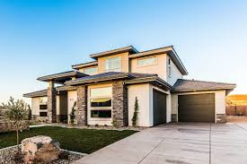 The Scott S Bluff House Plan A Prairie Style Exterior House Plan Designed By Walker Home Design Modern Prairie Home Prairie Style Houses Prarie Style Homes