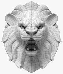 3d Lion S Head Model Lion Artwork Animal Drawings Character Design
