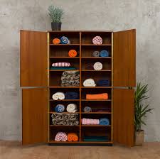 This danish teak file cabinet features two separate compartments with locking tambour doors which retract smoothly into the bottom of the cabinet. Minimalist Large Teak File Cabinet Wardrobe Denmark 70s Future Antiques