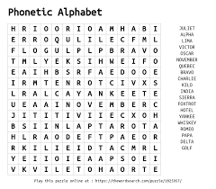 The international phonetic alphabet (ipa)note 1 is an alphabetic system of phonetic notation based primarily on the latin phonetic transcriptions of the word international in two english dialects. Download Word Search On Phonetic Alphabet
