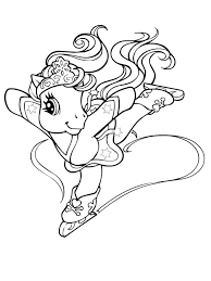 Coloriage Petit Poney Fait Du Patin A Glace Mon Petit Poney Coloriage Poney Coloriage Licorne A Colorier