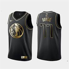 Luka doncic basketball jerseys, tees, and more are at the official online store of the nba. Mavericks 77 Luka Doncic Black Gold Nike Swingman Jersey