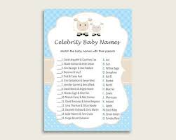 Most parents look at their favorite celebrity' names. Blue White Celebrity Baby Names Little Lamb Baby Shower Boy Etsy Celebrity Baby Names Celebrity Babies Baby Names