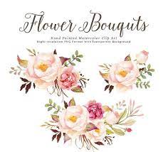 Aquarell Floral Clipart Romantische Bluht Etsy Floral Watercolor Clip Art Floral Art