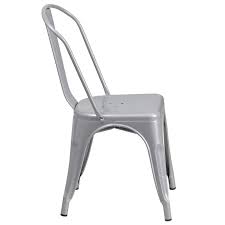 Silver Metal Indoor Outdoor Stackable Chair Ch 31230 Sil Gg Metal Chairs Flash Furniture Vintage Style Chairs
