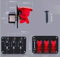 ‫لوحة مفتاح تبديل IQB 3 Gang الثقيلة 12V/36V * مع مؤشر LED وغطاء قابل للطي -  مفتاح تبديل 20A * 3 أقطاب مع حماية من التحميل الزائد، تركيب سهل للسيارات ...‬‎