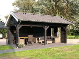 Landelijke Houten Loungeplek Tuinschuur Prieel Tuinoverkapping