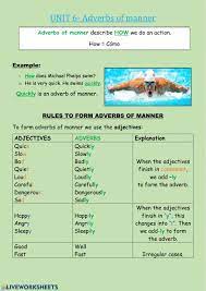 Determine correctly the adverbs of manner b. Adverbs Of Manner Exercise