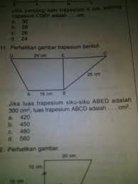 Jika Luas Trapesium Siku Siku Abed Adalah 300 Cm Luas Trapesium Abcd Adalah Cm Brainly Co Id