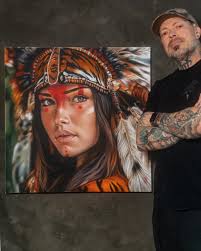 Buddha airbrush work. Ink