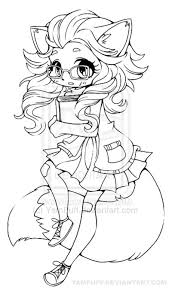 Awesome unicorn cat coloring pages, download and print these unicorn cat coloring pages for free. Fox Girl Chibi Lineart By Yampuff On Deviantart Chibi Coloring Pages Cute Coloring Pages Cool Coloring Pages