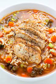 Halve the leek lengthwise and slice. Blackened Chicken Ramen Noodle Soup Baker By Nature
