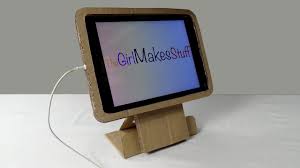 Diy Ipad Stand From Cardboard Rotatable And Tiltable Ipad Holder Youtube Diy Ipad Stand Ipad Holder Ipad Stand