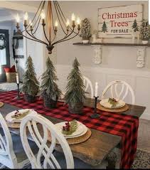 Buffalo Check Plaid Table Runner Christmas Decorations Rustic Farmhouse Christmas Decor Christmas Living Rooms