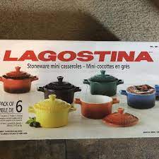 7 résultats pour 'casserole lagostina'. Find More Lagostina Stoneware Mini Casseroles Pack Of 6 Microwave Dishwasher Oven Freezer Safe Brand New In The Box For Sale At Up To 90 Off