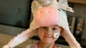 Brave girl, 4, who told mum she had 'night time tummy ache' is diagnosed  with Stage 4 cancer