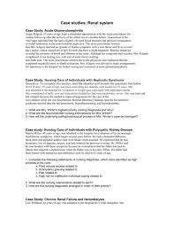 Patients in the intervention group received psychopharmacotherapy with interventions integrated in the nursing interventions classification for the nursing diagnosis anxiety. Case Studies Renal System