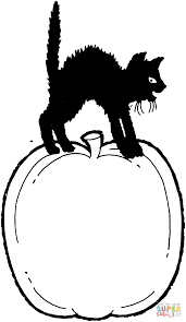 Cats' vision is not black and white. Black Cat Is Standing On A Pumpkin Super Coloring Cat Coloring Page Coloring Pages Pumpkin Coloring Pages