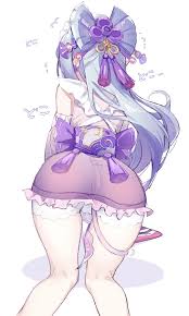 genshin impact, yumemizuki mizuki, 1girls, all fours, ass - Rule 34 World