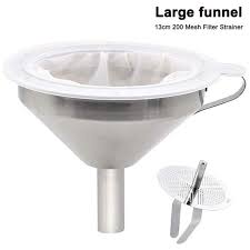 Kitchen stainless steel funnel liquid strainer filtering tool with filter disc. Stainless Steel Funnel With 200 Mesh Strainer Stainless Steel Funnel 304 Food Grade Steel Funnel For Vegetarian Kitchen Cooking Quickly Transferring Of Liquid 5 9 Inch Funnel Walmart Com Walmart Com