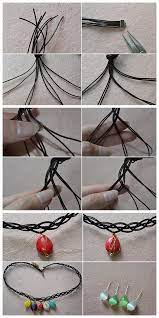 Beebeecraft Tutorials On Making Black Cord Braided Choker Necklace Cord Jewelry Diy Cord Jewelry Beaded Jewelry Diy