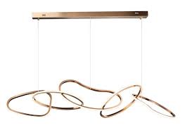 Et2 Unity 55 Wide 5 Light Linear Pendant Using Pcb Integrated Led Bulbs In Brushed Champagne Stainless Steel E24616 Bcn Et2 Et2 Lighting Led Lights