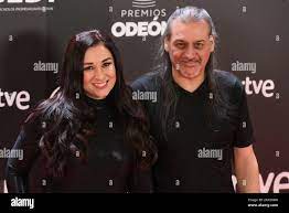 Dionisio Martin Lobato (L) and Maria Angeles Muñoz Dueñas of Camela attend  a photocall prior to the Odeon Music Awards gala at the Royal Theater in  Madrid Stock Photo 