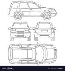 Car Truck Suv 4x4 Line Draw Rent Damage Royalty Free Vector Aff Line Suv Car Truck Ad In 2021 Vector Free Tent Logo Wash Logo