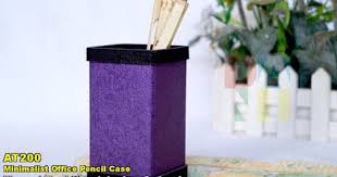 Minimalist Office Pencil Case Souvenir Pernikahan Tempat Pensil Pensil Ungu