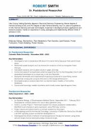 Postdoctoral Researcher Resume Samples Qwikresume