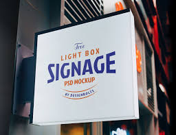 Free Light Box Signage Board Mockup Psd Lightbox Signage Signage Board Signage