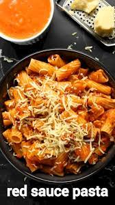 Red Sauce Pasta Recipe How To Make Classic Tomato Sauce Pasta Recipe Video Recipe Video Vegetarian Snacks Recipes Cooking Recipes Pasta Recipes Indian