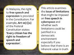 At the same time, enforcement agencies must take firm action on any social media postings that has gone against the law, said sultan abdullah. Article Review Freedom Of Speech And The Internet