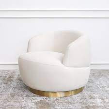 Check out our velvet armchair selection for the very best in unique or custom, handmade pieces from our chairs & ottomans shops. Infiniti Curved Swivel Armchair Gold Base Cream Velvet Finn Avenue