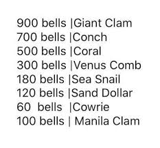 Shells Price List Ac Newhorizons Animal Crossing Wild World New Animal Crossing Animal Crossing