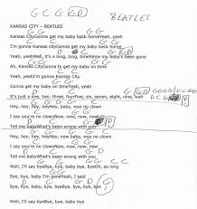 Black Beatles In The City Song Kansas City The Beatles Guitar Chord Chart In G Major Beatles Guitar Ukulele Chords Songs Guitar Chord Chart