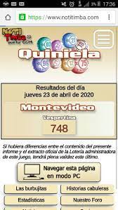 Revisa recaudación, botes, premios y ganadores de todas las jornadas de la quiniela. Lo Q Salio Hoy En Vepertina Montevideo Quinela Montevideo Facebook