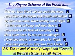 How Do I Love Thee Let Me Count The Ways Rhyme Scheme Activity One Poetry Sound And Music Ppt Download